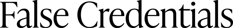 False Credentials logo